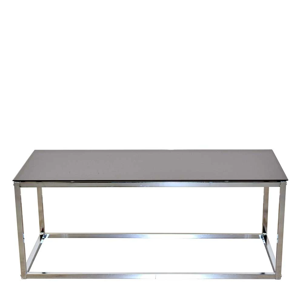 100x48 Cm Design Couchtisch Mit Schwarzglas Platte - Barrios 2 100x48 Cm Design Couchtisch Mit Schwarzglas Platte - Barrios – Bild 2