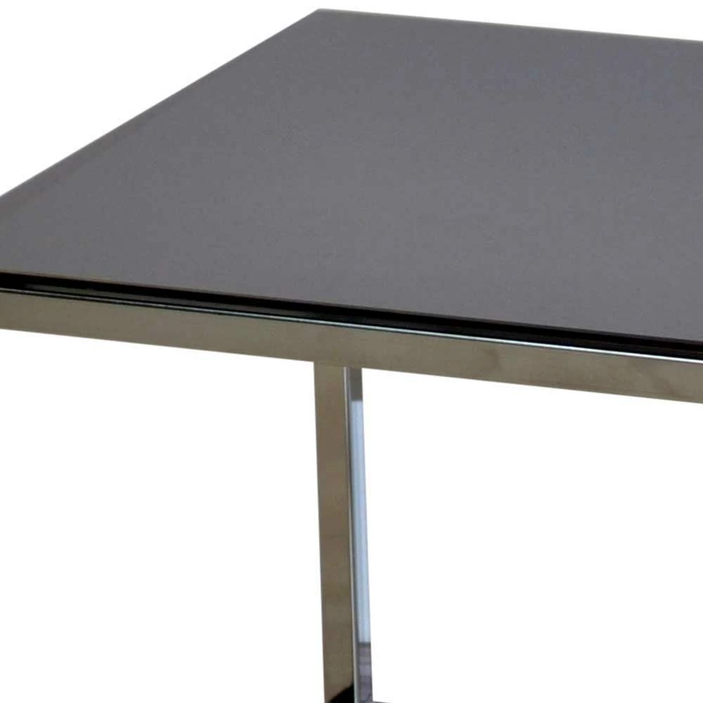 100x48 Cm Design Couchtisch Mit Schwarzglas Platte - Barrios 4 100x48 Cm Design Couchtisch Mit Schwarzglas Platte - Barrios – Bild 4