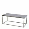 100x48 Cm Design Couchtisch Mit Schwarzglas Platte - Barrios