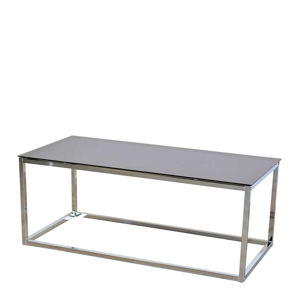 100x48 Cm Design Couchtisch Mit Schwarzglas Platte - Barrios 1 100x48 Cm Design Couchtisch Mit Schwarzglas Platte - Barrios