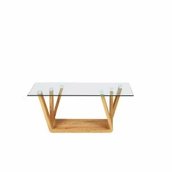 110x60 Design Wohnzimmertisch Mit Glasplatte - Jackon