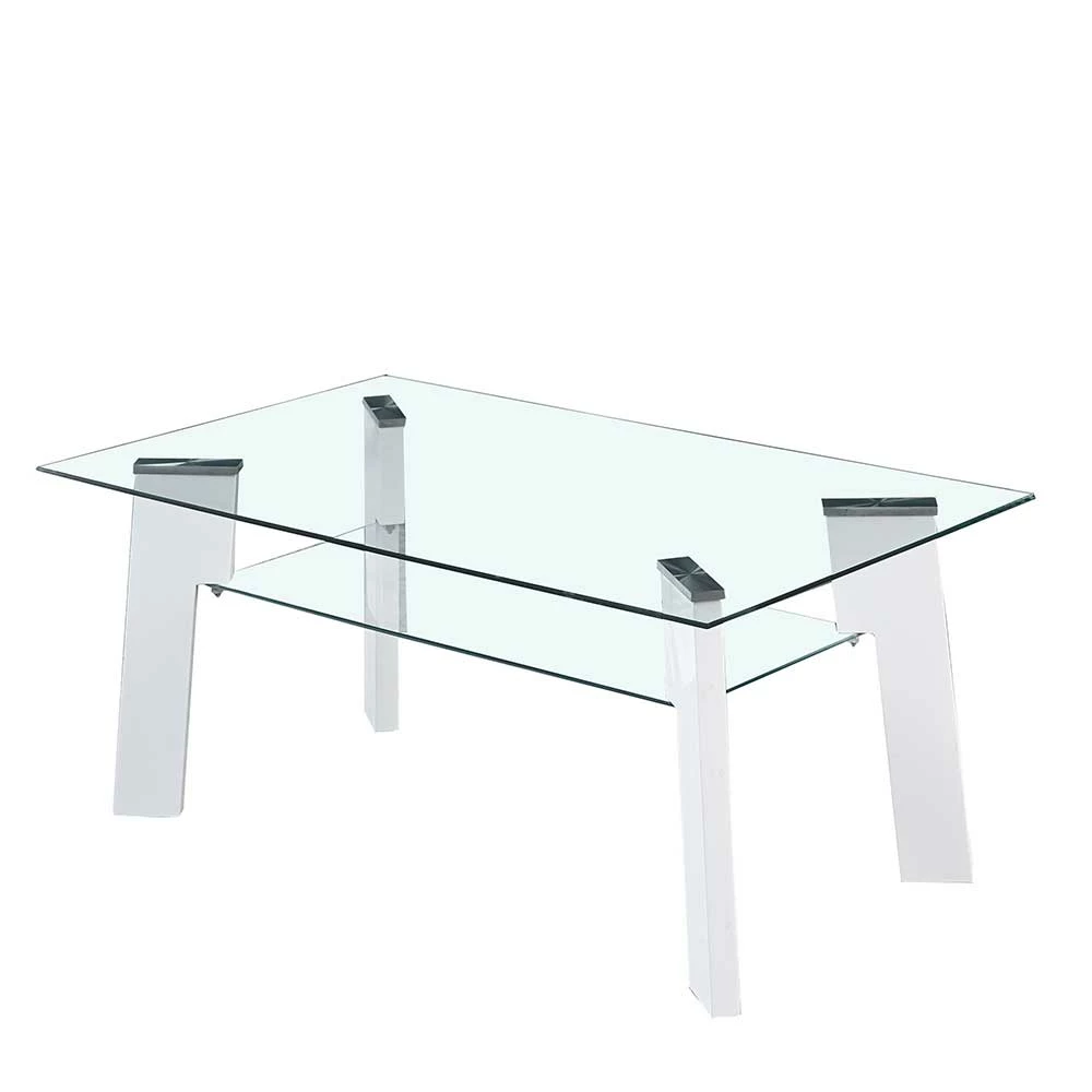110x60 Wohnzimmer Glastisch Mit Ablage - Masuca 1 110x60 Wohnzimmer Glastisch Mit Ablage - Masuca