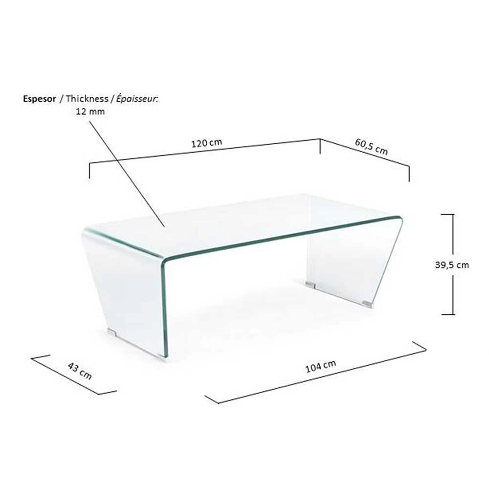 120x60 Cm Wohnzimmertisch Aus Glas - Zargivo 4 120x60 Cm Wohnzimmertisch Aus Glas - Zargivo – Bild 4