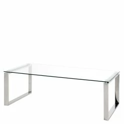 120x60 Cm Wohnzimmertisch Mit Glasplatte - Ulma