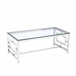 120x78 Cm Sofatisch Mit Glas Platte - Chaleur