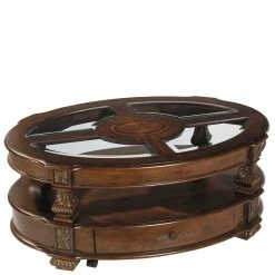 122x48x86 Ovaler Couchtisch In Aufwändiger Gestaltung - Kuango