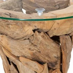 45 Cm Hoher Ablagetisch Mit Glasplatte - Rosch -Bouquet-shop 45 cm hoher ablagetisch mit glasplatte recyclingholz teak rosch 03