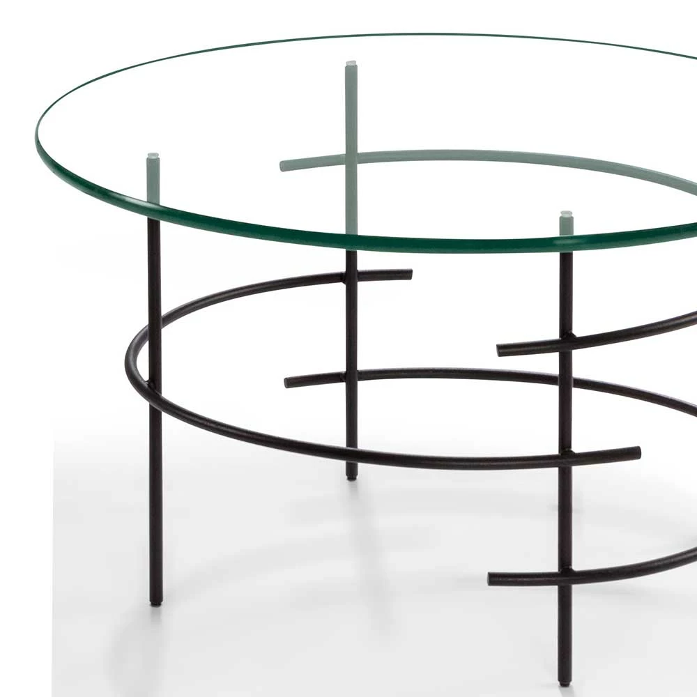 60cm Runder Couchtisch Mit Glasplatte - Prakto 3 60cm Runder Couchtisch Mit Glasplatte - Prakto – Bild 3
