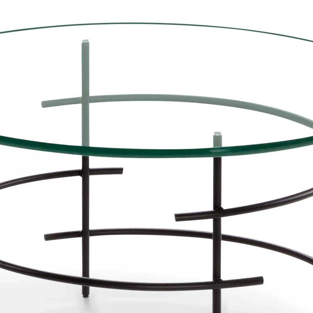 60cm Runder Couchtisch Mit Glasplatte - Prakto 4 60cm Runder Couchtisch Mit Glasplatte - Prakto – Bild 4