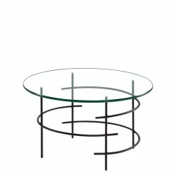 60cm Runder Couchtisch Mit Glasplatte - Prakto