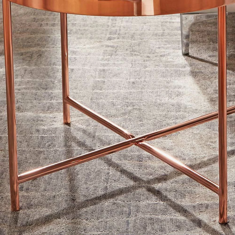 60cm Runder Sofatisch Im Marmor Design Schwarz - Verenetica 5 60cm Runder Sofatisch Im Marmor Design Schwarz - Verenetica – Bild 5