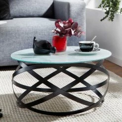 Alternative view of 60x30x60 Runder Couchtisch Mit Ringgestell - Elefonas