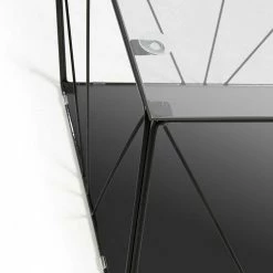 60x43x60 Sofatisch Mit Glasplatte - Kerry -Bouquet-shop 60x43x60 sofatisch mit glasplatte stahl draht gestell trapez design kerry 04