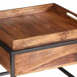 60x47x60 Beistelltisch Mit Tablett & Staufach - Imhelia 11 60x47x60 Beistelltisch Mit Tablett & Staufach - Imhelia -Bouquet-shop 60x47x60 beistelltisch mit tablett staufach aus akazie holz metall schwarz imhelia 05