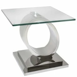 60x60 Designer Couchtisch Mit Glasplatte - Prising