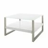 65x65 Cm Couchtisch Mit Weißglas & Metall - Ettina