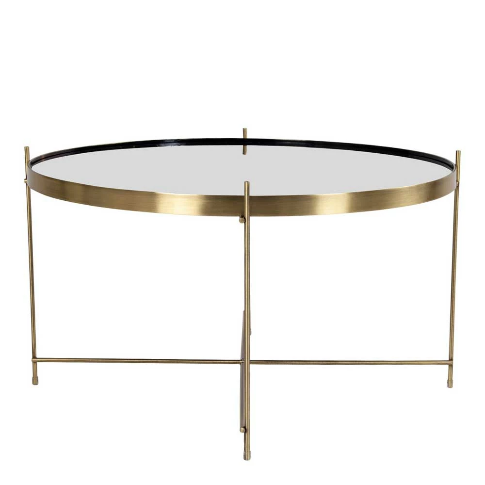 70cm Runder Glas Couchtisch Mit Stahl In Messing - Vally 3 70cm Runder Glas Couchtisch Mit Stahl In Messing - Vally – Bild 3
