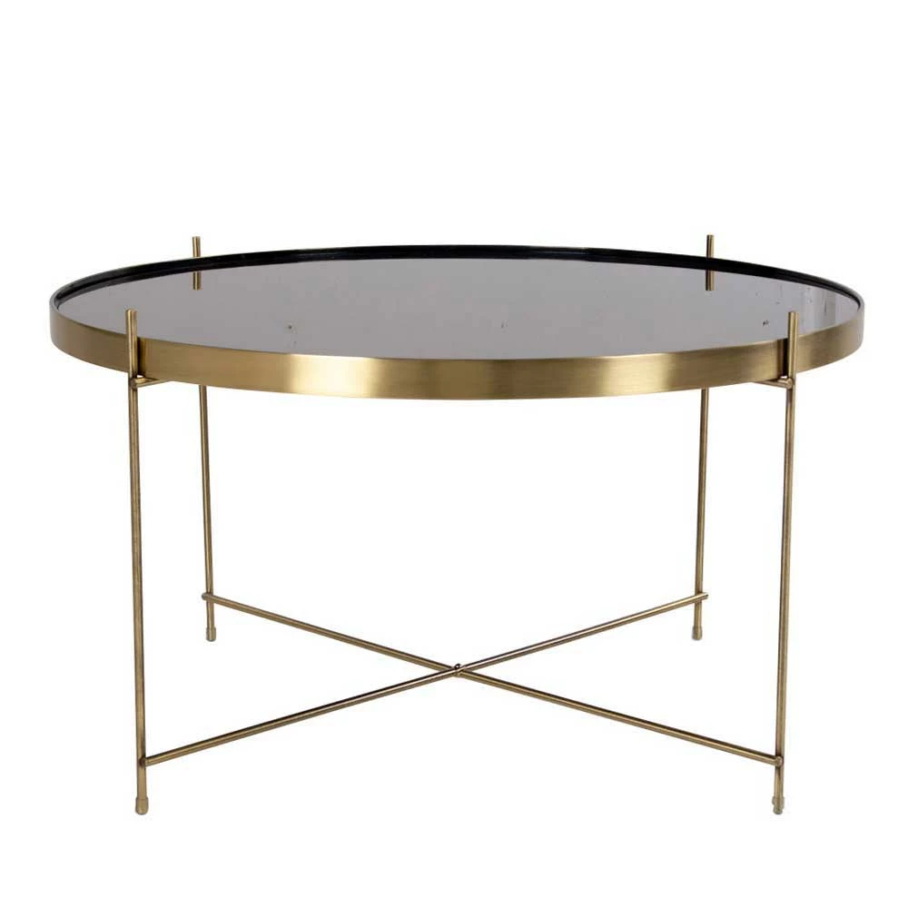 70cm Runder Glas Couchtisch Mit Stahl In Messing - Vally 4 70cm Runder Glas Couchtisch Mit Stahl In Messing - Vally – Bild 4