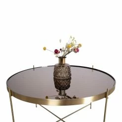 70cm Runder Glas Couchtisch Mit Stahl In Messing - Vally 10 70cm Runder Glas Couchtisch Mit Stahl In Messing - Vally -Bouquet-shop 70cm runder glas couchtisch mit stahl in messing pulverbeschichtet vally 04