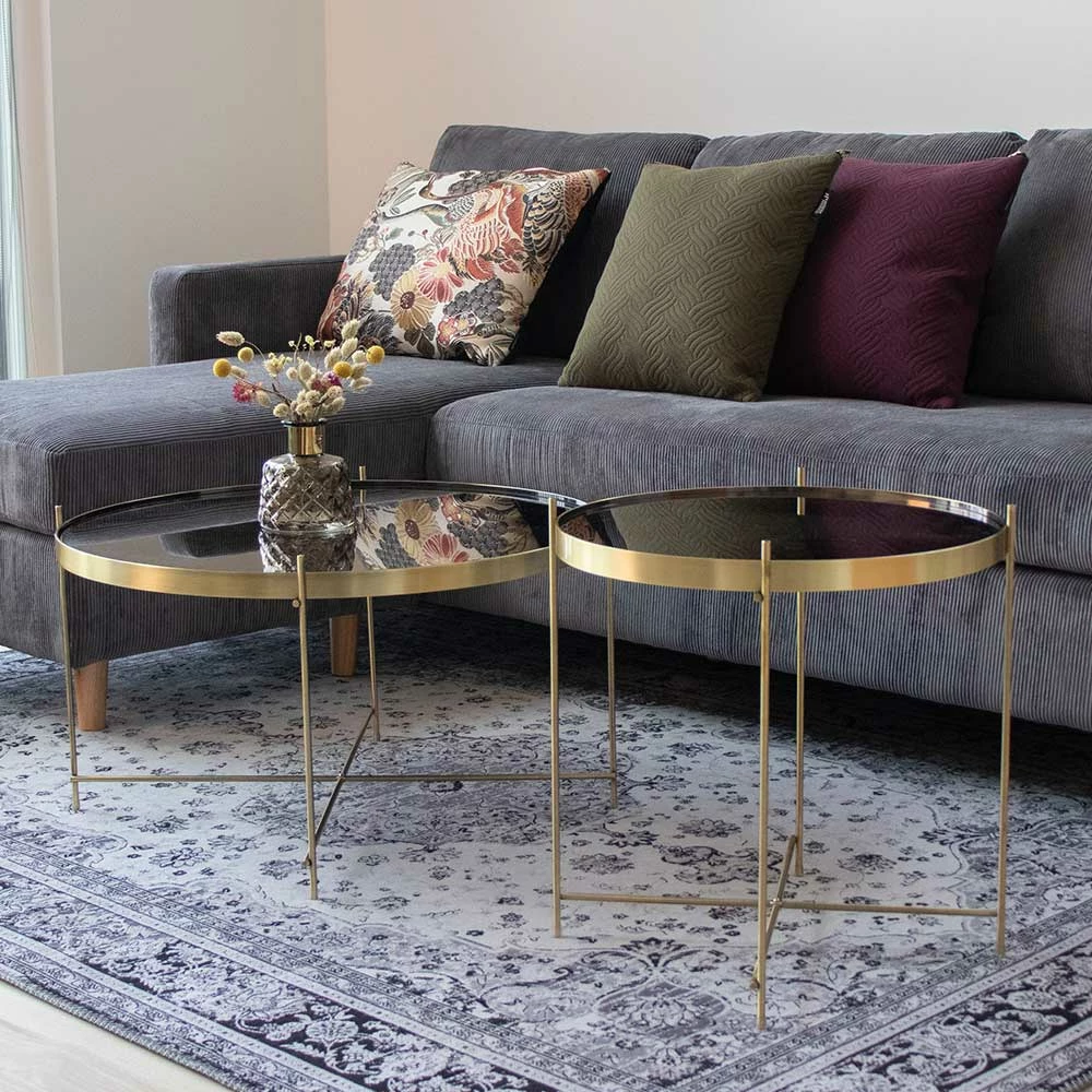 70cm Runder Glas Couchtisch Mit Stahl In Messing - Vally 6 70cm Runder Glas Couchtisch Mit Stahl In Messing - Vally – Bild 6