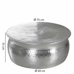 75x31x75 Alu Couchtisch In Silber - Cremo 7 75x31x75 Alu Couchtisch In Silber - Cremo -Bouquet-shop 75x31x75 alu couchtisch in silber mit hammerschlag optik cremo 02