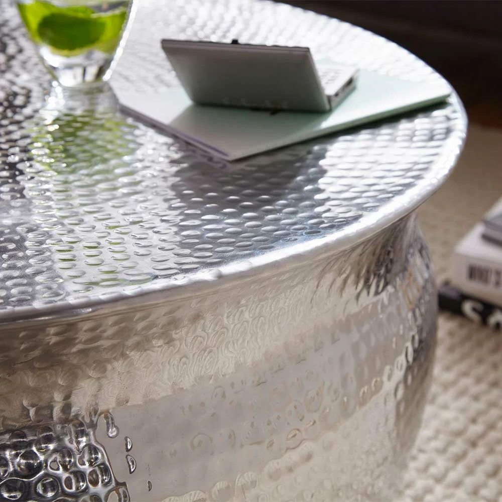 75x31x75 Alu Couchtisch In Silber - Cremo 5 75x31x75 Alu Couchtisch In Silber - Cremo – Bild 5