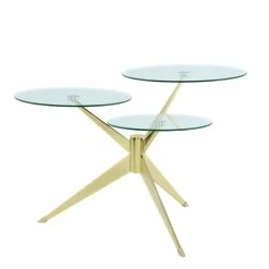 75x46x60 Designertisch Mit 3 Glas Platten - Liceandro