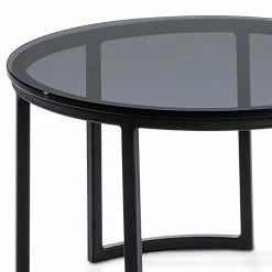 80cm Runder Designtisch Mit Rauchglas Platte - Bertrin 7 80cm Runder Designtisch Mit Rauchglas Platte - Bertrin -Bouquet-shop 80cm runder designtisch mit rauchglas platte und buegelgestell schwarz bertrin 03