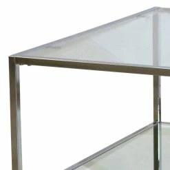 80x80 Glas Couchtisch Mit Spiegelglas Boden - Cowian -Bouquet-shop 80x80 glas couchtisch mit spiegelglas boden und buegelgestell in chrom cowian 02