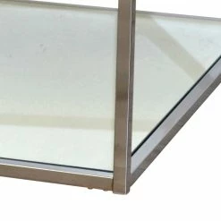 80x80 Glas Couchtisch Mit Spiegelglas Boden - Cowian -Bouquet-shop 80x80 glas couchtisch mit spiegelglas boden und buegelgestell in chrom cowian 03