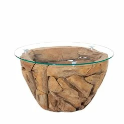 85cm Runder Designtisch Mit Teak - Christian