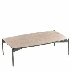 Alternative view of 85x50 Couchtisch Mit Glas Beschichtung Taupe - Basel