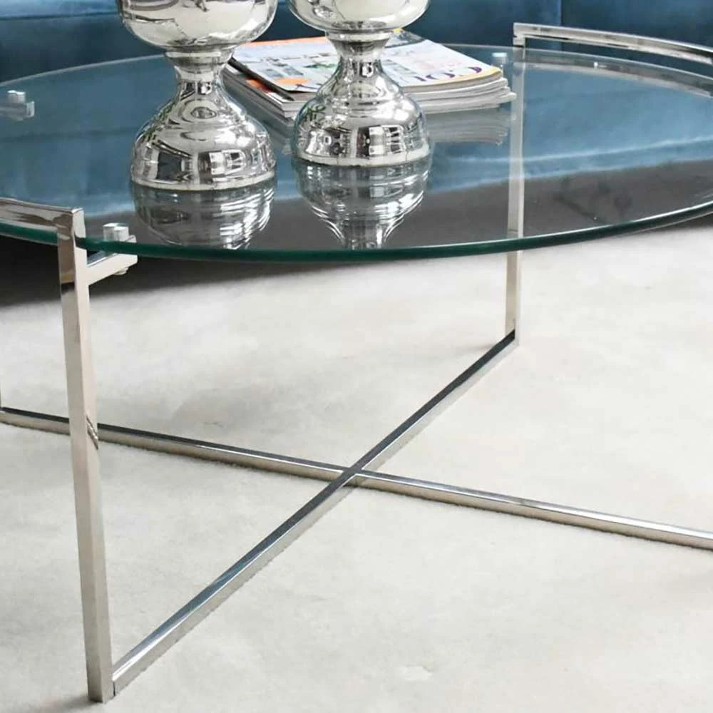 90cm Runder Glastisch Fürs Wohnzimmer - Agapedus 3 90cm Runder Glastisch Fürs Wohnzimmer - Agapedus – Bild 3