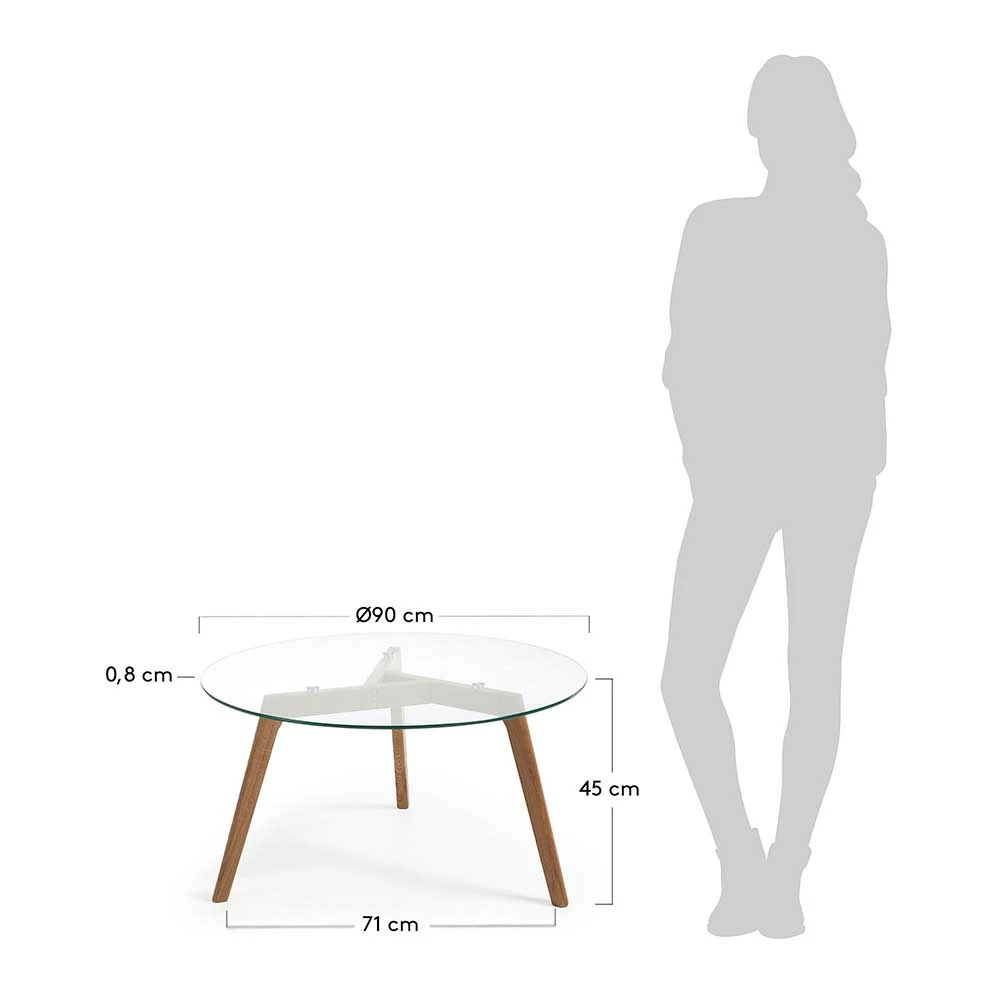 90x45x90 Cm Glastisch Mit 3-Fußgestell - Gemta 4 90x45x90 Cm Glastisch Mit 3-Fußgestell - Gemta – Bild 4