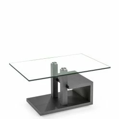 Alternative view of 90x60 Cm Glastisch Fürs Wohnzimmer Mit Rollen - Geoloro