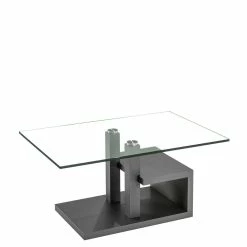 90x60 Cm Glastisch Fürs Wohnzimmer Mit Rollen - Geoloro