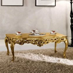 Barock Wohnzimmertisch In Gold Eliah 108x57 Cm