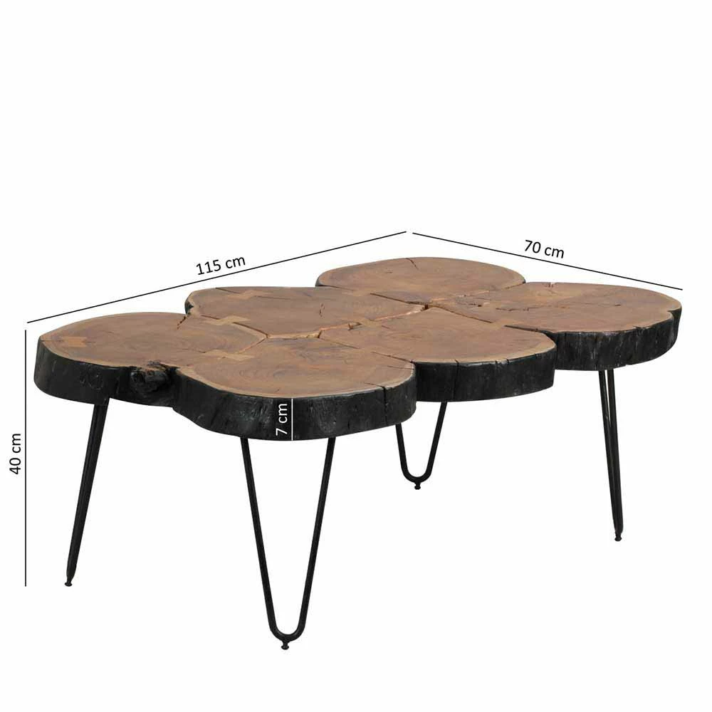 Baumscheiben Couchtisch Lariona Mit Metall-Gestell 3 Baumscheiben Couchtisch Lariona Mit Metall-Gestell – Bild 3