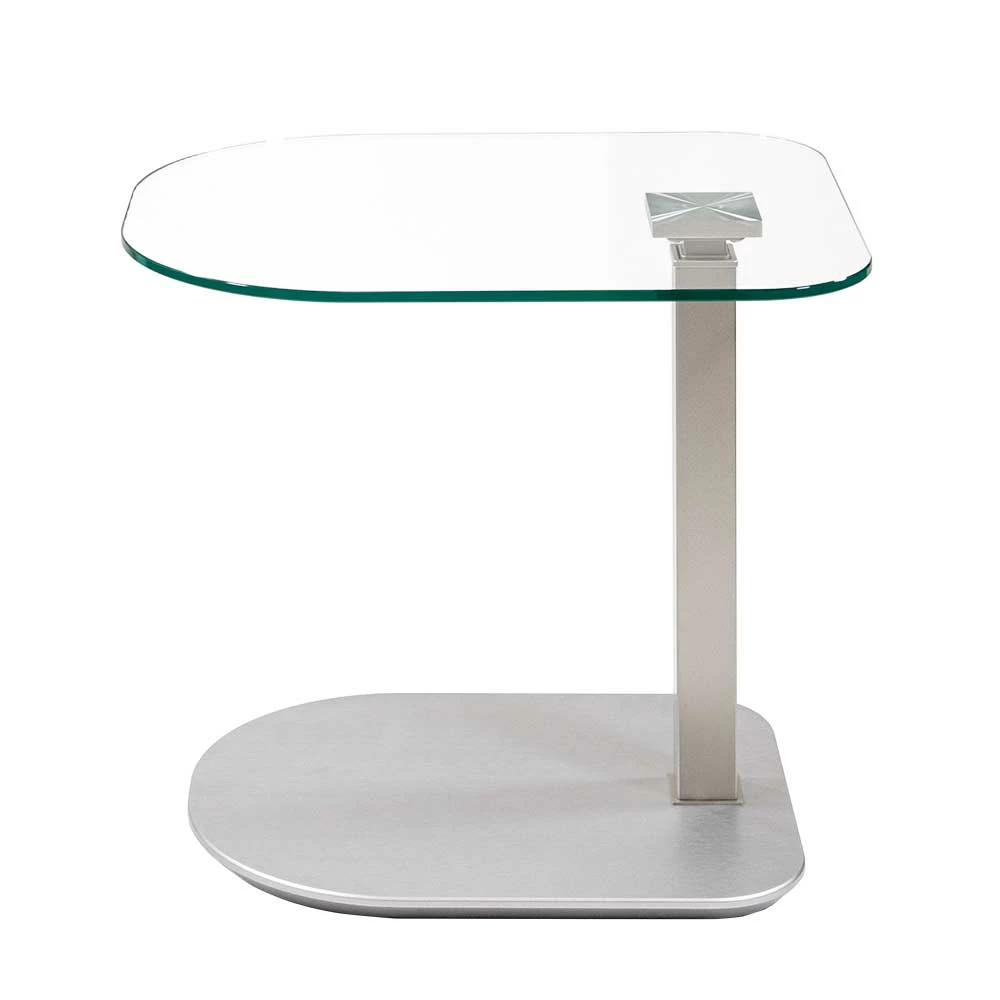 Beistelltisch Aus Glas & Metall - Höhenverstellbar - Satara 2 Beistelltisch Aus Glas & Metall - Höhenverstellbar - Satara – Bild 2