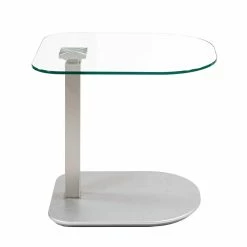 Beistelltisch Aus Glas & Metall - Höhenverstellbar - Satara