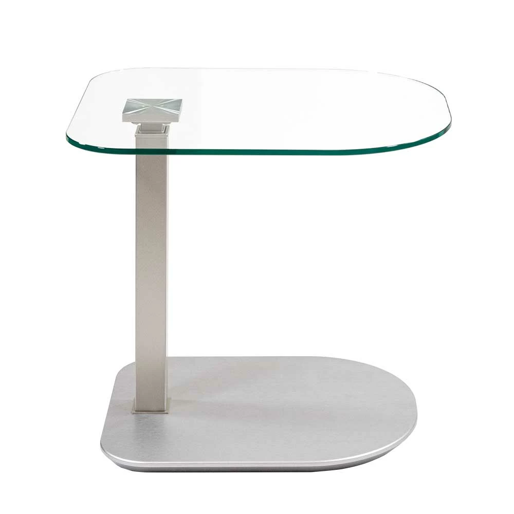 Beistelltisch Aus Glas & Metall - Höhenverstellbar - Satara 1 Beistelltisch Aus Glas & Metall - Höhenverstellbar - Satara