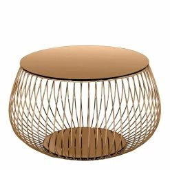 Couchtisch In Rosegold Mit Glasplatte - Lelolenilia