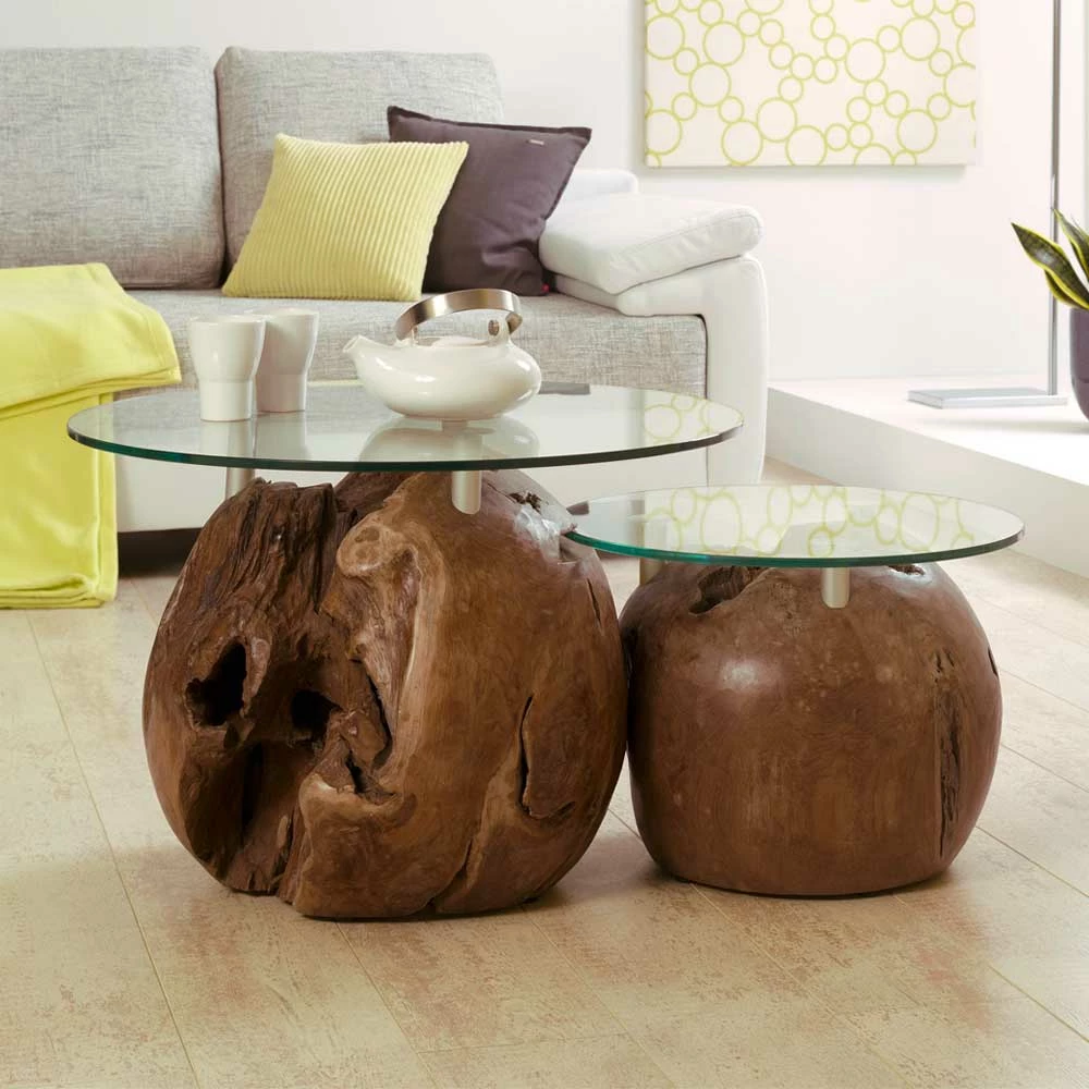 Design Beistelltisch Lirou Mit Runder Glasplatte (zweiteilig) 2 Design Beistelltisch Lirou Mit Runder Glasplatte (zweiteilig) – Bild 2