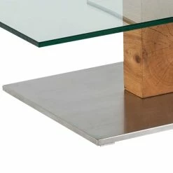 Design Couchtisch Mit Zwei Glasplatten - Carletta -Bouquet-shop design couchtisch mit zwei glasplatten auf saeulengestell mit rollen carletta 05