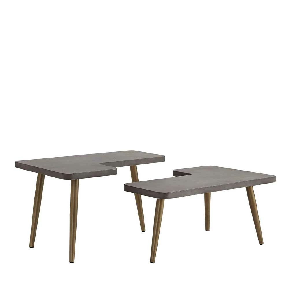 Design Couchtische Mit Betonplatte - Varhida (zweiteilig) 2 Design Couchtische Mit Betonplatte - Varhida (zweiteilig) – Bild 2