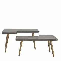 Design Couchtische Mit Betonplatte - Varhida (zweiteilig) 8 Design Couchtische Mit Betonplatte - Varhida (zweiteilig) -Bouquet-shop design couchtische mit betonplatte metallbeinen in messing varhida 02