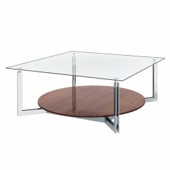 Design Sofatisch Mit Glasplatte 100x100 - Wambada