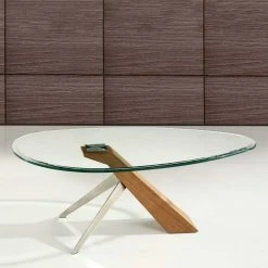 Alternative view of Design Wohnzimmertisch Mit Glasplatte Oval - Ustava