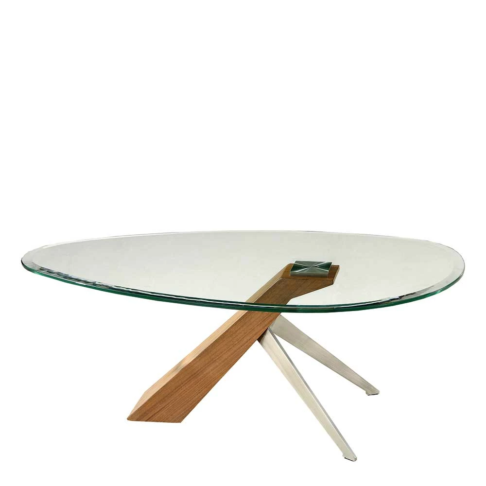 Design Wohnzimmertisch Mit Glasplatte Oval - Ustava 1 Design Wohnzimmertisch Mit Glasplatte Oval - Ustava