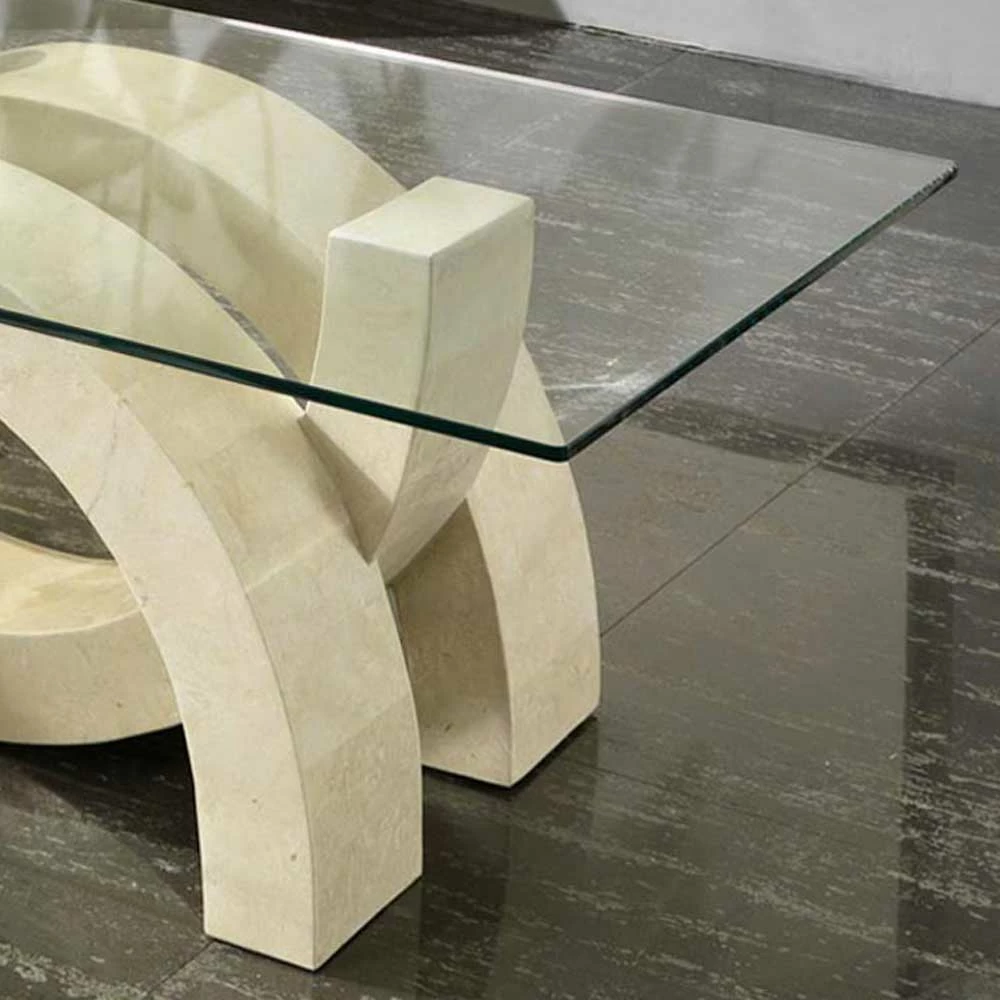 Designer Couchtisch Deliana Mit Glasplatte – Bild 2